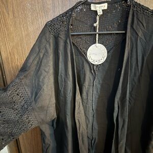 Womens brand new Umgee Black linen kimono size xl